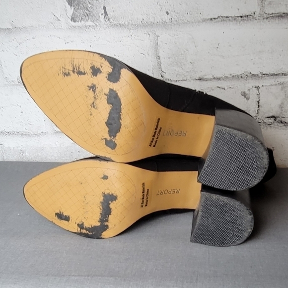 Report Black Over-the-Knee High Heel Boots 7.5 | Faux Leather & Suede - Picture 5 of 7